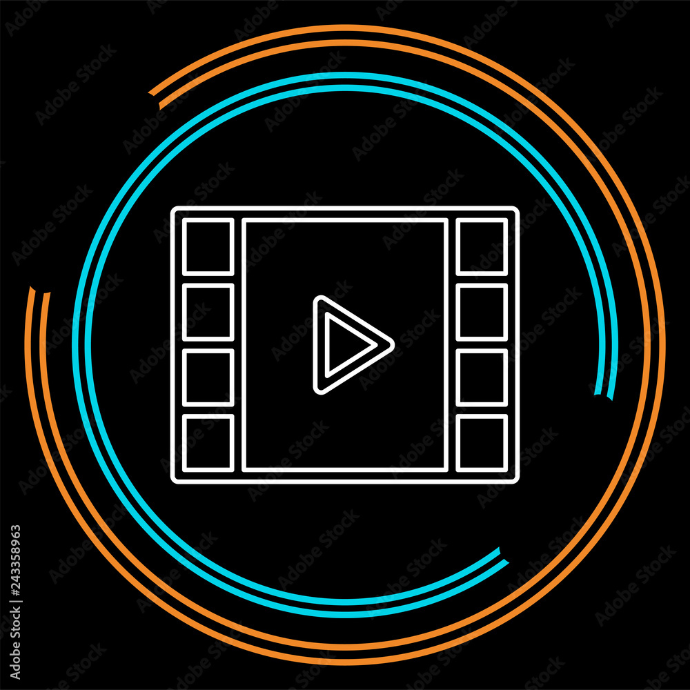 vector clip play button icon - movie media symbol vector clip play button icon - movie media symbol