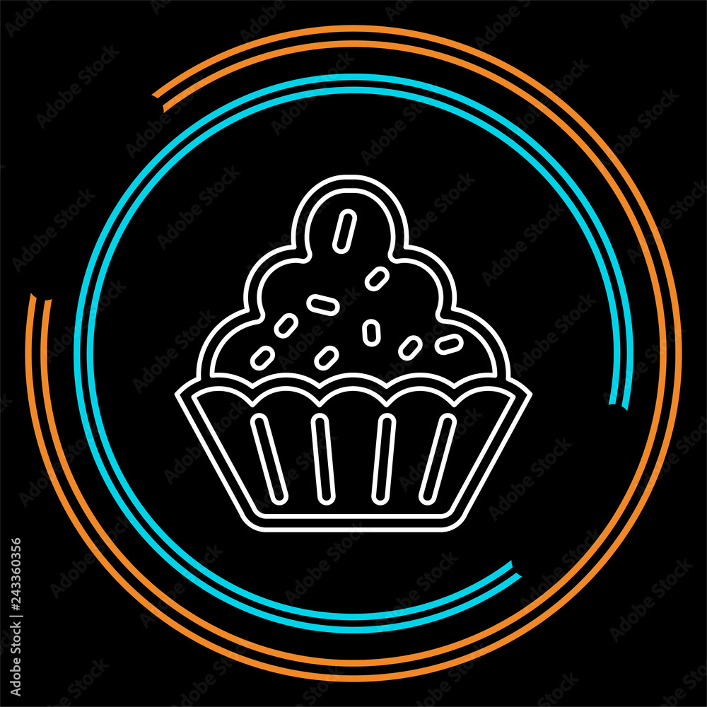 Muffin - cupcake illustration, vector dessert Muffin - cupcake illustration, vector dessert