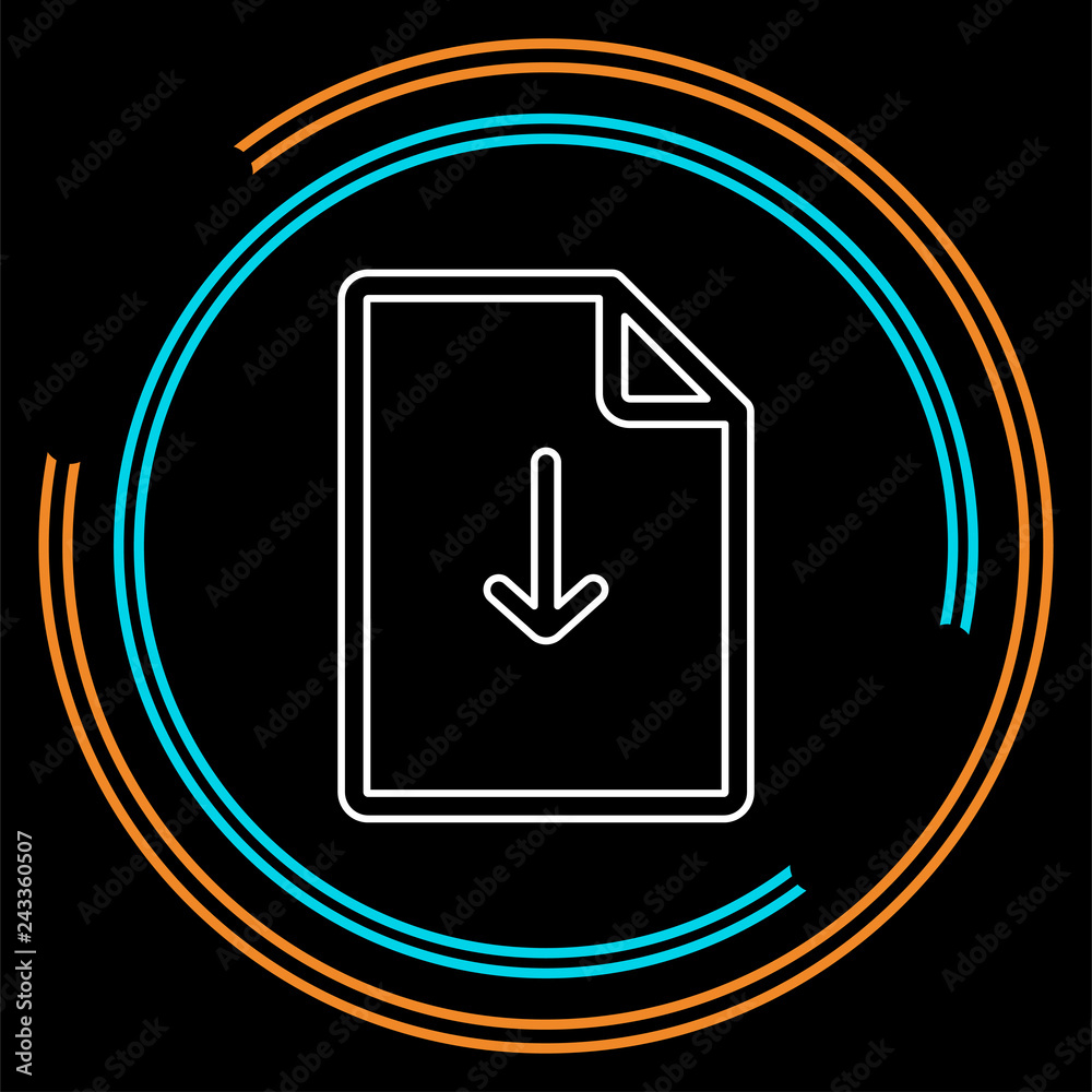 Vector Download file icon - file document symbol