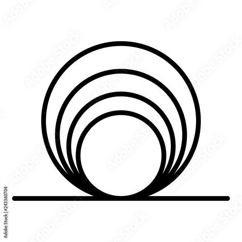 Circle coil icon. Outline circle coil vector icon for web design isolated on white background