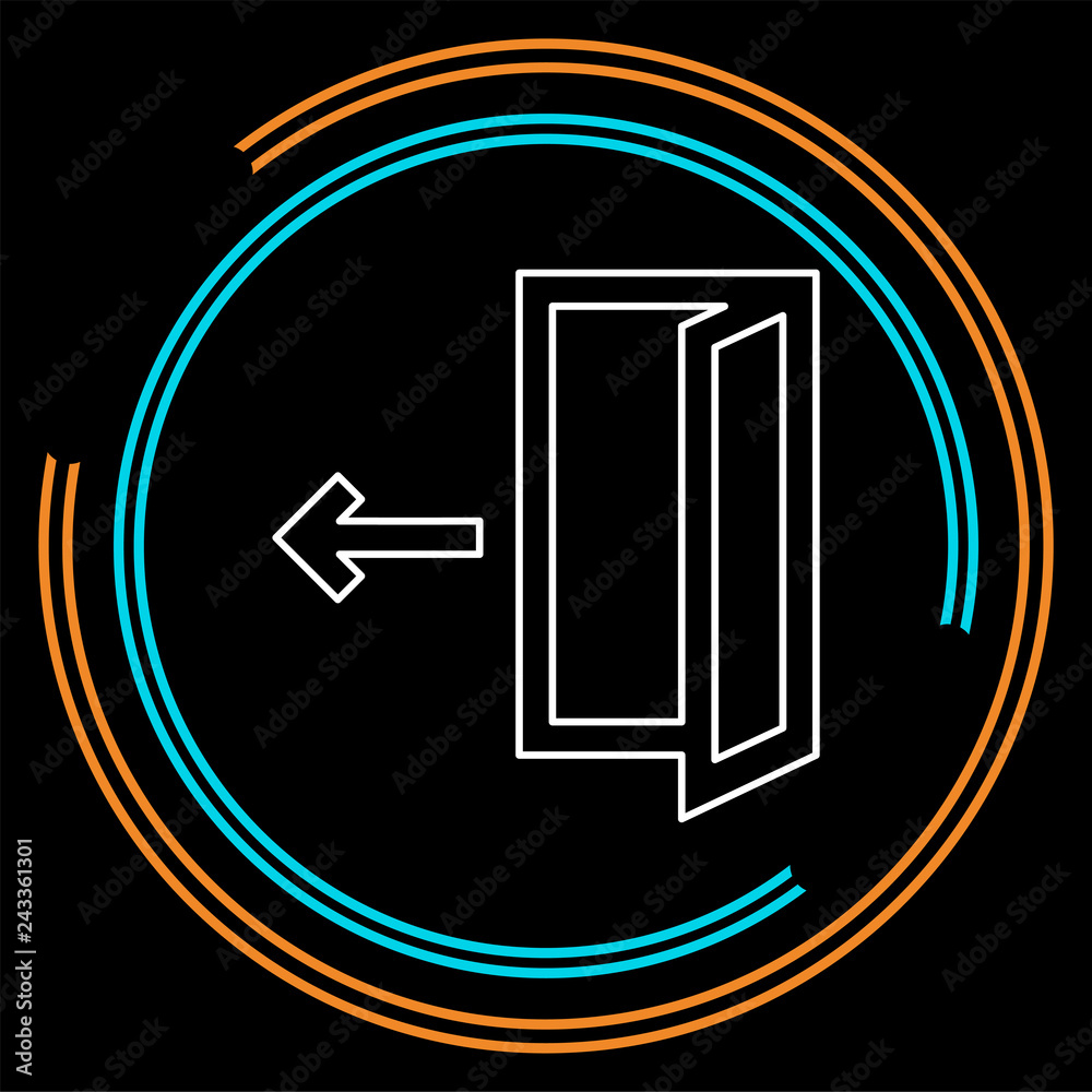 vector logout icon - exit sign or register logout Stock Vector | Adobe ...