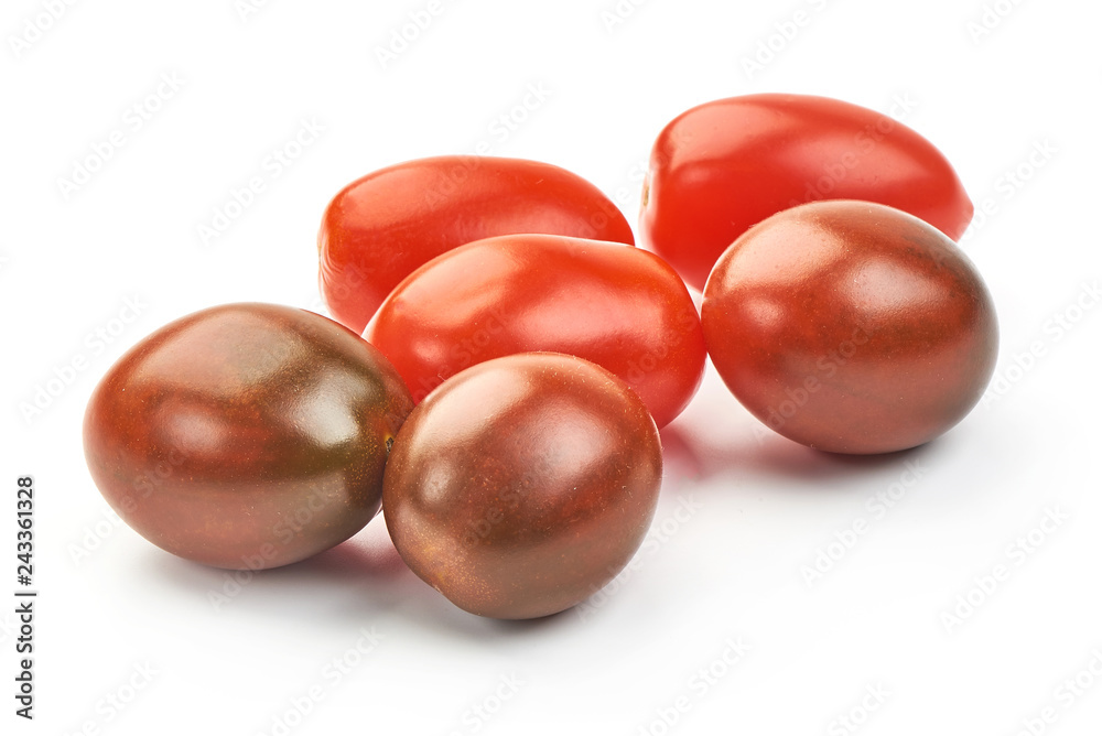 Cherry Tomatoes, close-up, isolated on a white background Cherry Tomatoes, close-up, isolated on a white background