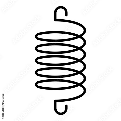 Spiral elastic coil icon. Outline spiral elastic coil vector icon for web design isolated on white background