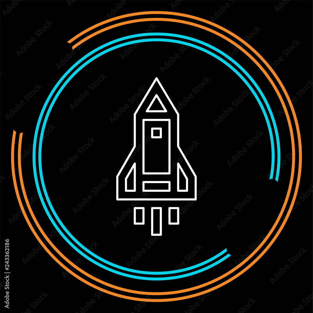 spacecraft icon - vector rocket - spaceship spacecraft icon - vector rocket - spaceship