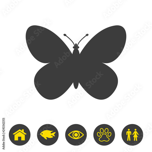 Butterfly icon on white background.