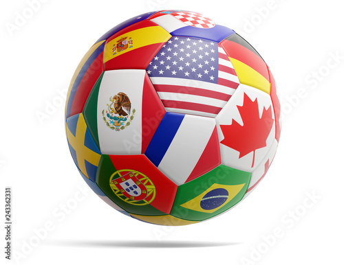 soccer football ball with f...