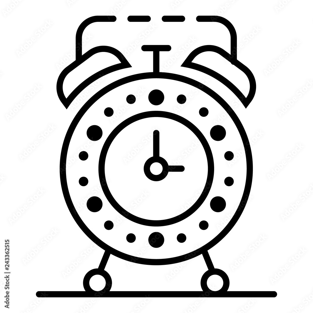 Alarm clock icon. Outline alarm clock vector icon for web design isolated on white background Alarm clock icon. Outline alarm clock vector icon for web design isolated on white background