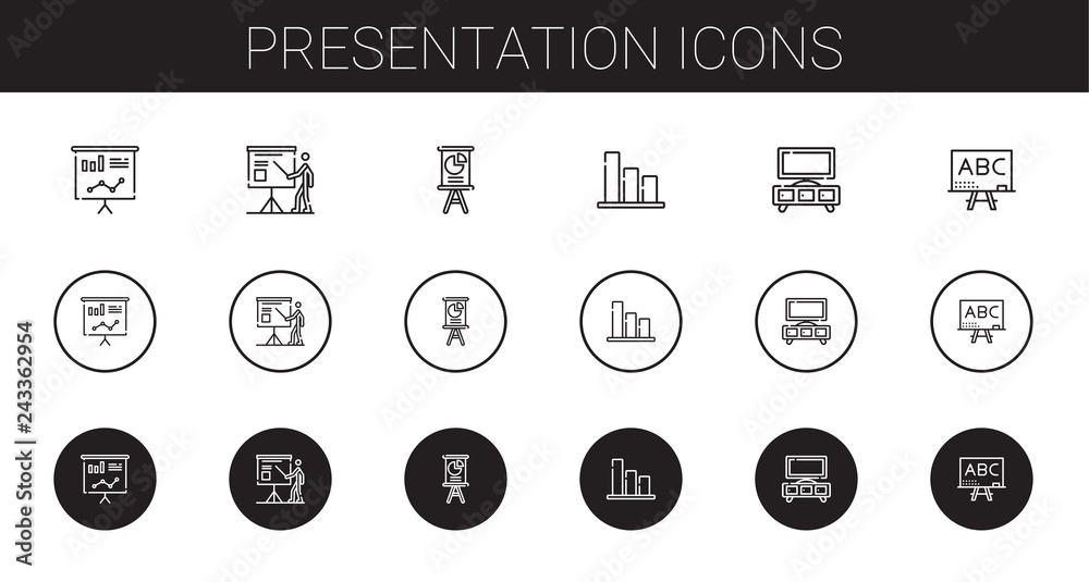presentation icons set presentation icons set