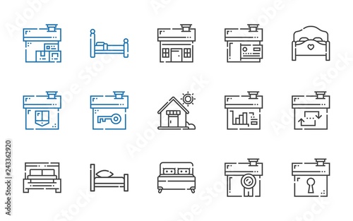 hostel icons set