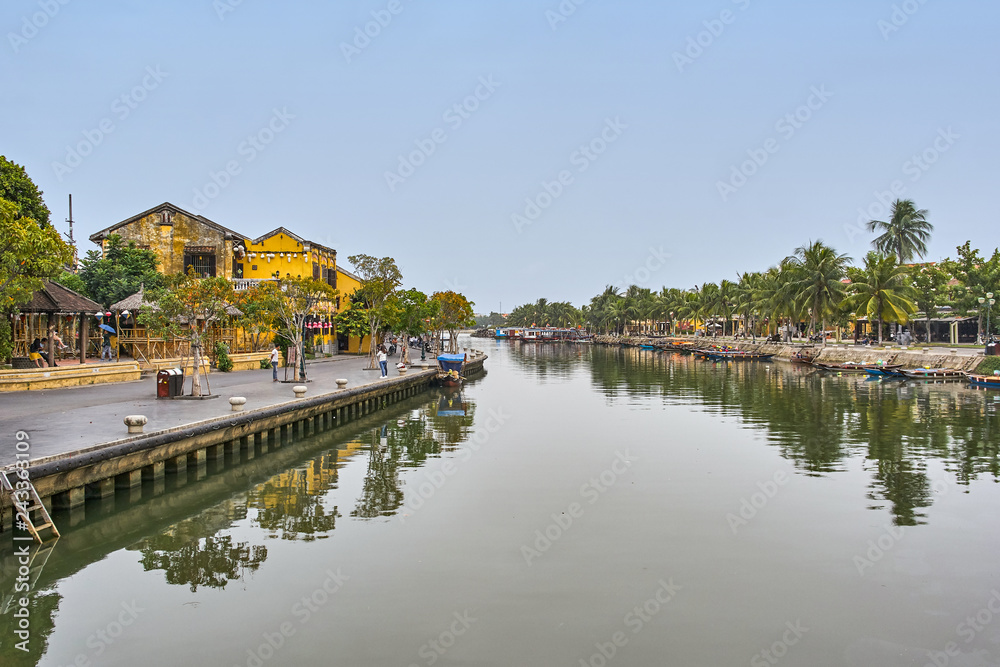Hoi An river and city centre view, Vietnam