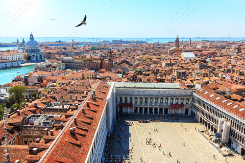 Square San Marco and aerial view on Venice  Italy