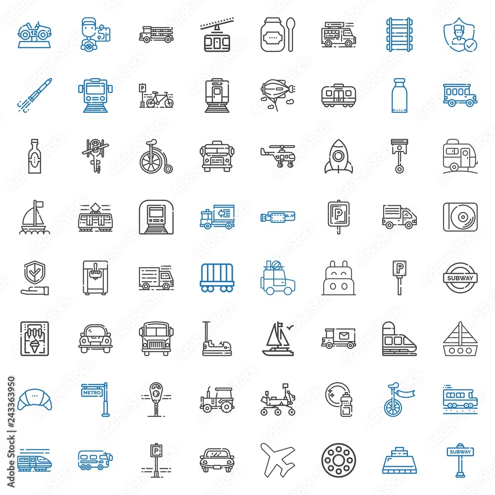 vehicle icons set