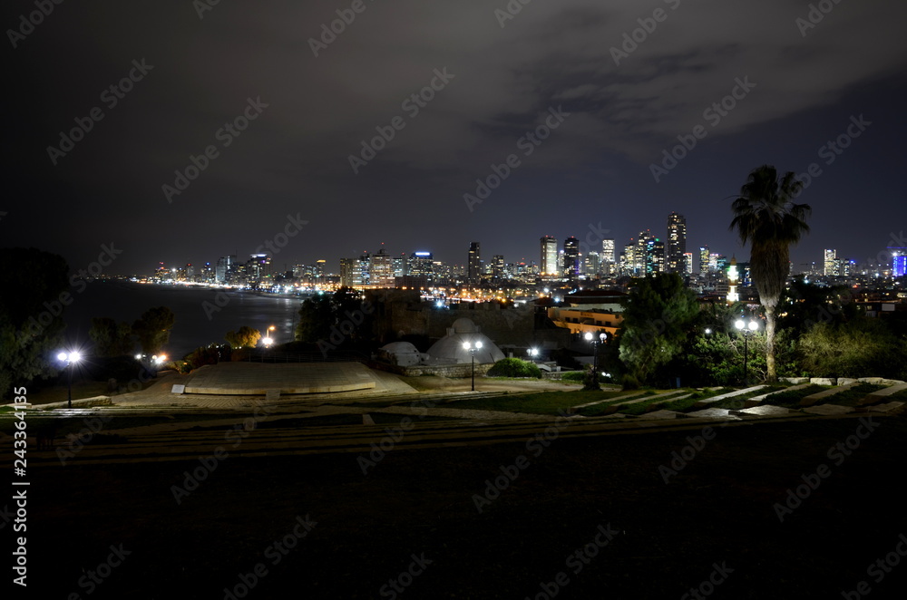 Skyline of Tel Aviv by night