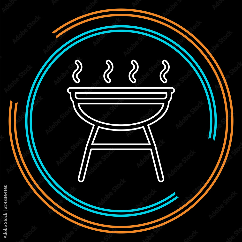 grill icon - vector barbecue party - picnic symbol