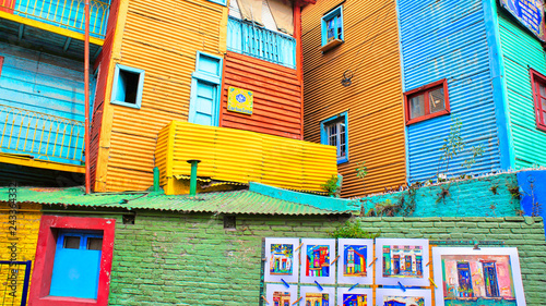 Landmark colorful El Caminito quarter in La Boca district of Buenos Aires, Argentina photo