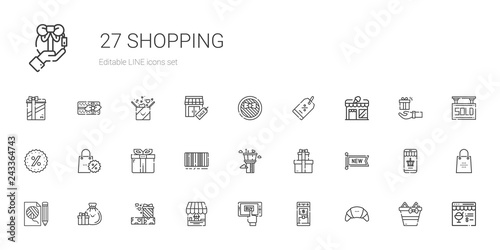 shopping icons set