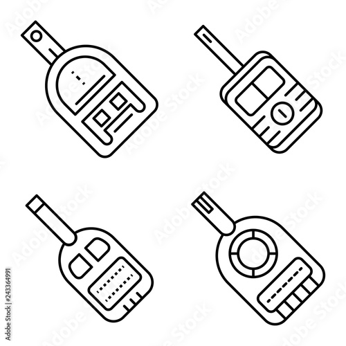 Glucose meter icons set. Outline set of glucose meter vector icons for web design isolated on white background