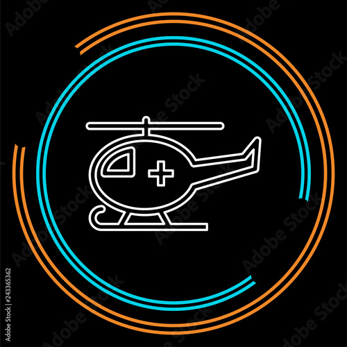 vector medical helicopter illustration