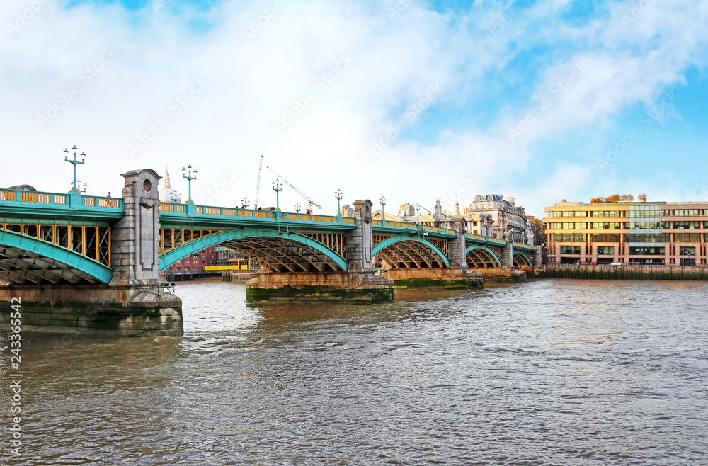 landscape of bridge above the Thames river in London city United Kingdom