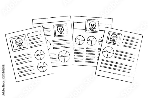 set of curriculum vitae isolated icon