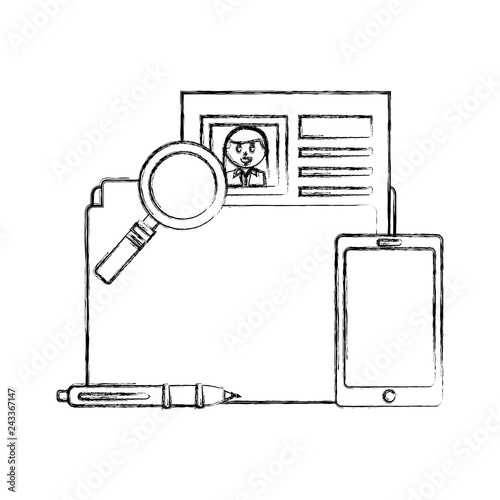 folder with curriculum vitae and objects