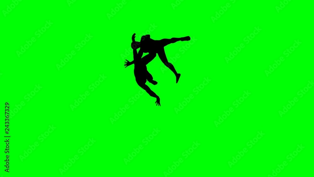 Men Falling Down on a Green Screen Men Falling Down on a Green Screen