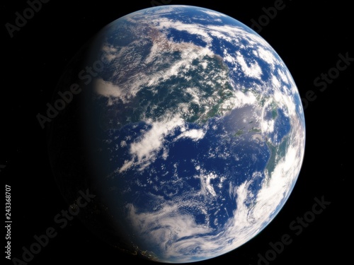 Near  low earth orbit blue planet. this image elements furnished by NASA