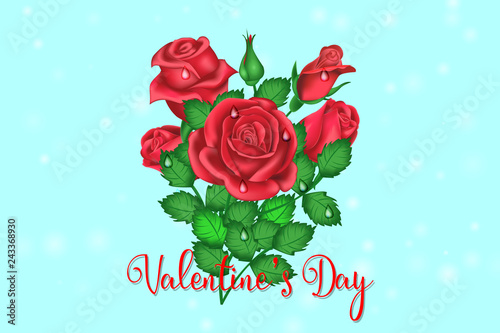 Valentines day bouquet of roses