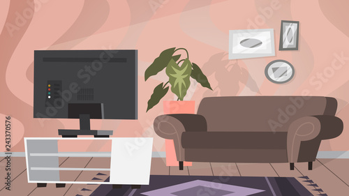Living room interior. Modern furniture and cozy