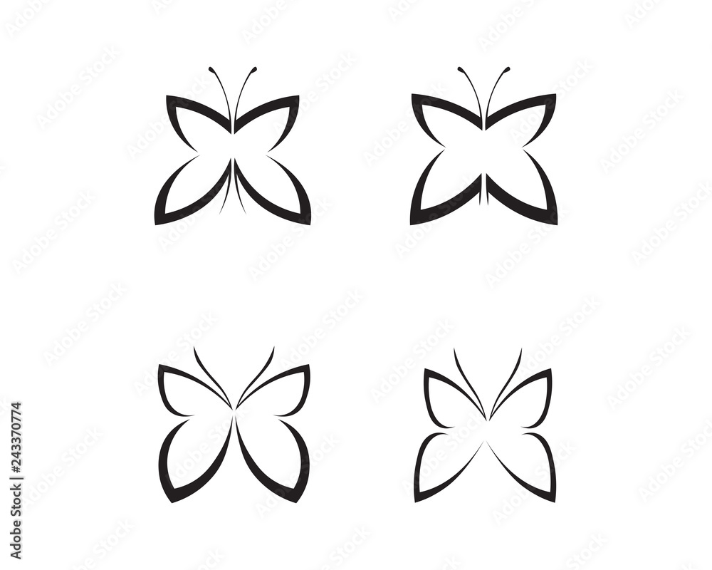 Vector - Butterfly conceptual simple, colorful icon. Logo. Vector illustration