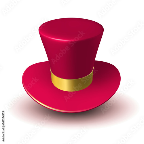 Red wizard cap with gold ribbon