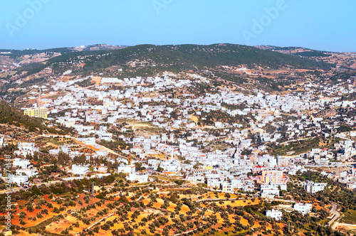 Aerial view of Ajlun in Jordan on a sunny day. photo