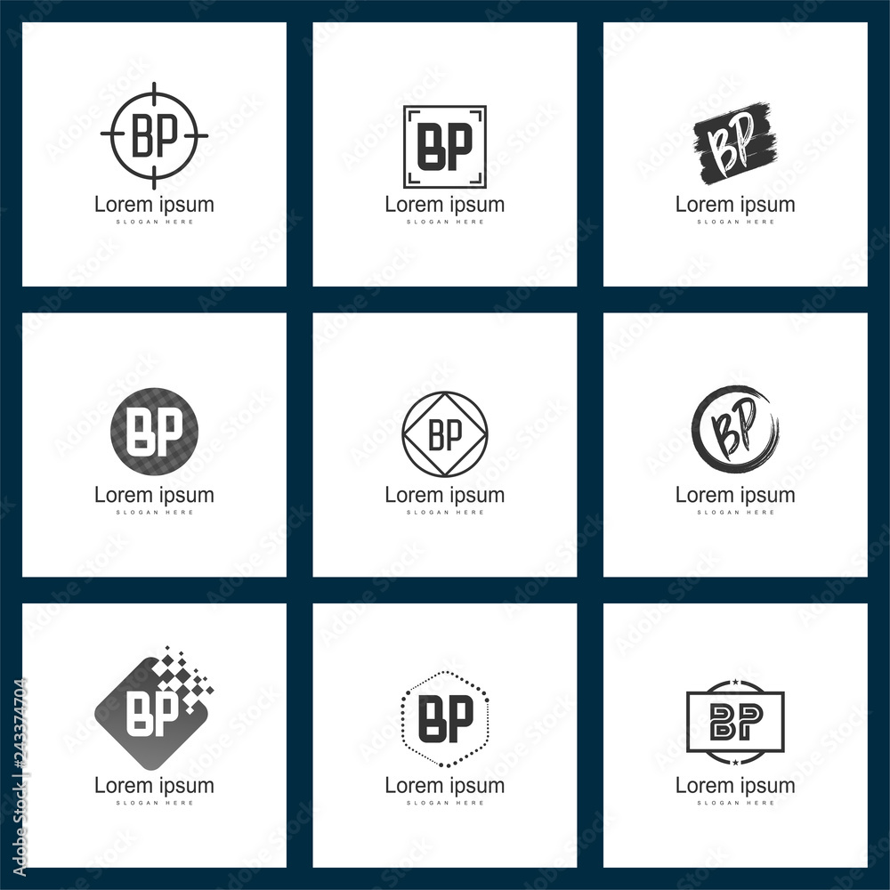 Set of letter logo. Initial BP Logo Template Vector Design Set of letter logo. Initial BP Logo Template Vector Design