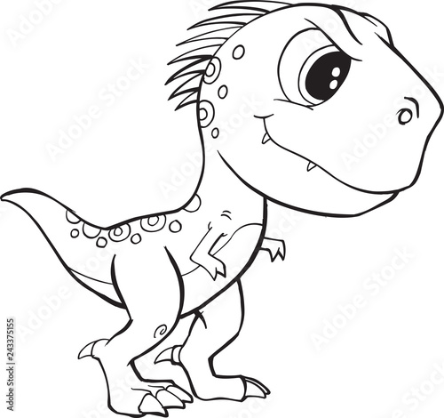 Cute Rapter Dinosaur Vector Illustration Art photo