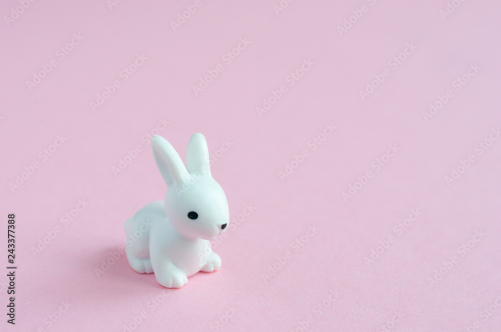 Pink clay rabbit cartoon hold red heart on hand white background concept valentine day , easter day Pink clay rabbit cartoon hold red heart on hand white background concept valentine day , easter day