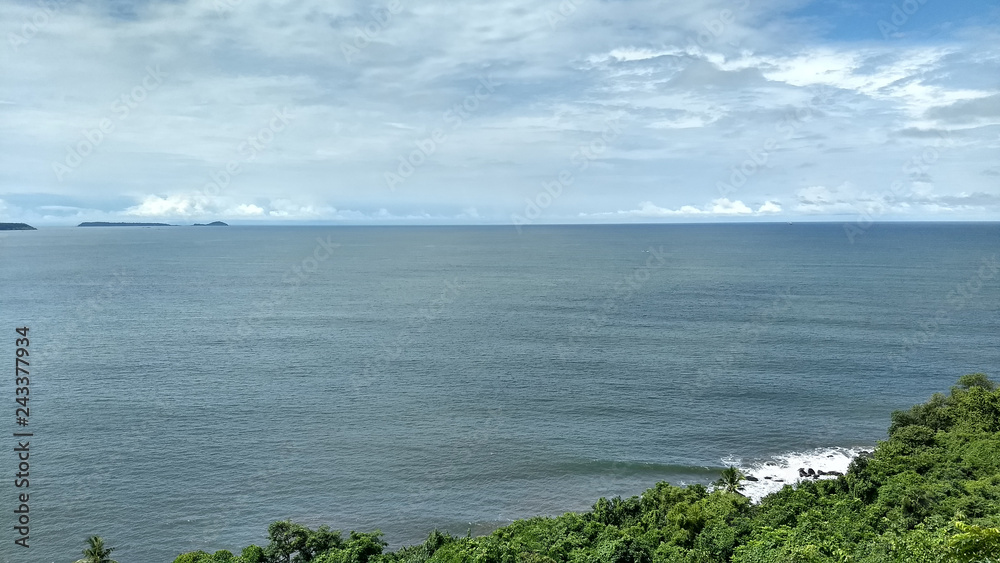 sea and blue sky in Goa, India 