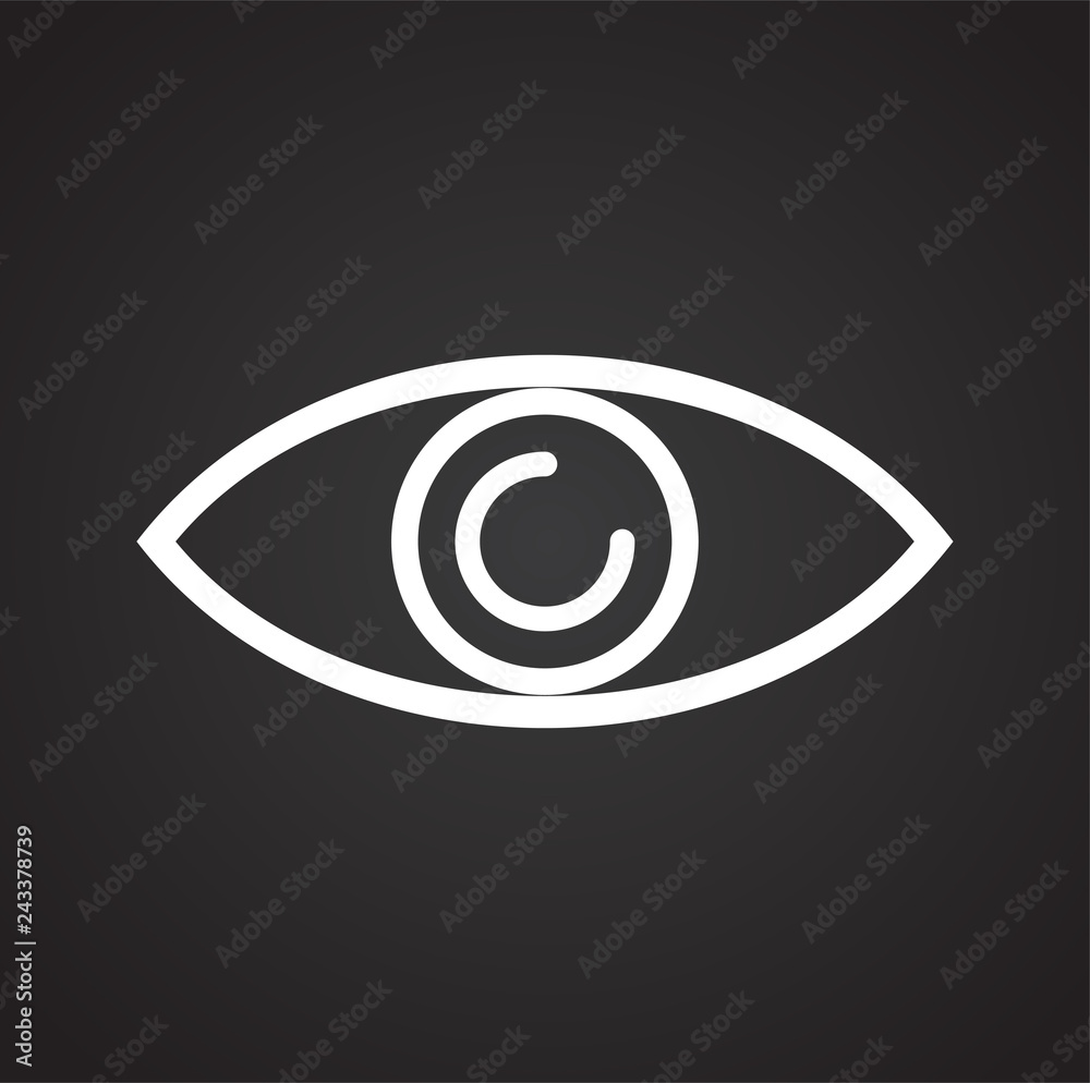 Eye icon on black background for graphic and web design, Modern simple vector sign. Internet concept. Trendy symbol for website design web button or mobile app Eye icon on black background for graphic and web design, Modern simple vector sign. Internet concept. Trendy symbol for website design web button or mobile app