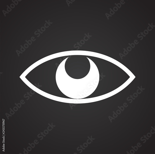 Eye icon on black background for graphic and web design, Modern simple vector sign. Internet concept. Trendy symbol for website design web button or mobile app