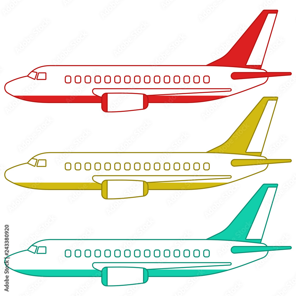 Aeroplanes side view Aeroplanes side view