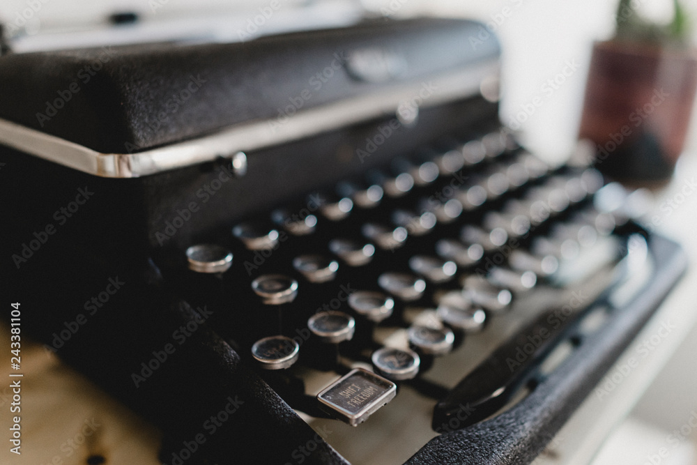 close-up of old typewriter