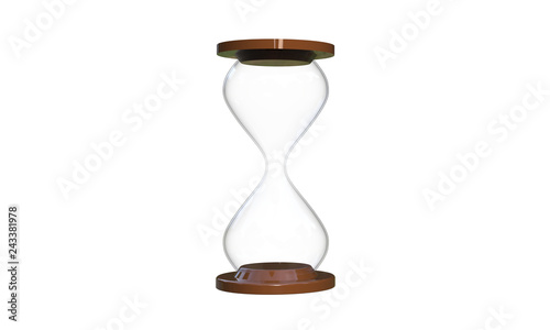 3D illustration of an Hour Glass Isolated