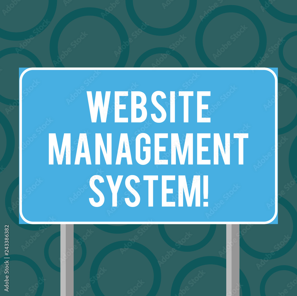 Writing note showing Website Management System. Business photo showcasing way to analysisage digital information on a website Blank Outdoor Color Signpost photo with Two leg and Outline Writing note showing Website Management System. Business photo showcasing way to analysisage digital information on a website Blank Outdoor Color Signpost photo with Two leg and Outline