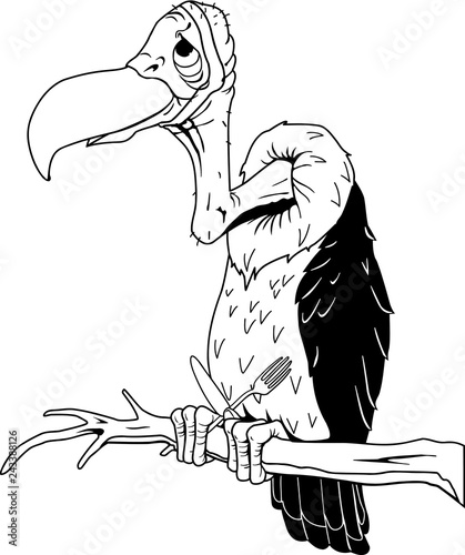 Vulture Vector Cartoon Illustration