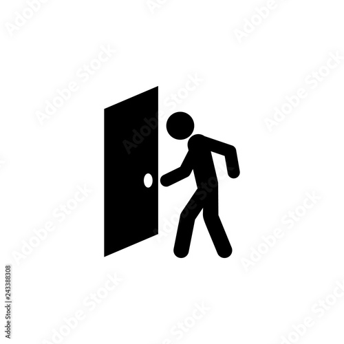 man opens the door icon. Simple glyph vector of universal set icons for UI and UX, website or mobile application