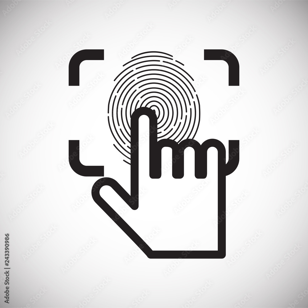 Finger id icon on white background for graphic and web design, Modern simple vector sign. Internet concept. Trendy symbol for website design web button or mobile app Finger id icon on white background for graphic and web design, Modern simple vector sign. Internet concept. Trendy symbol for website design web button or mobile app