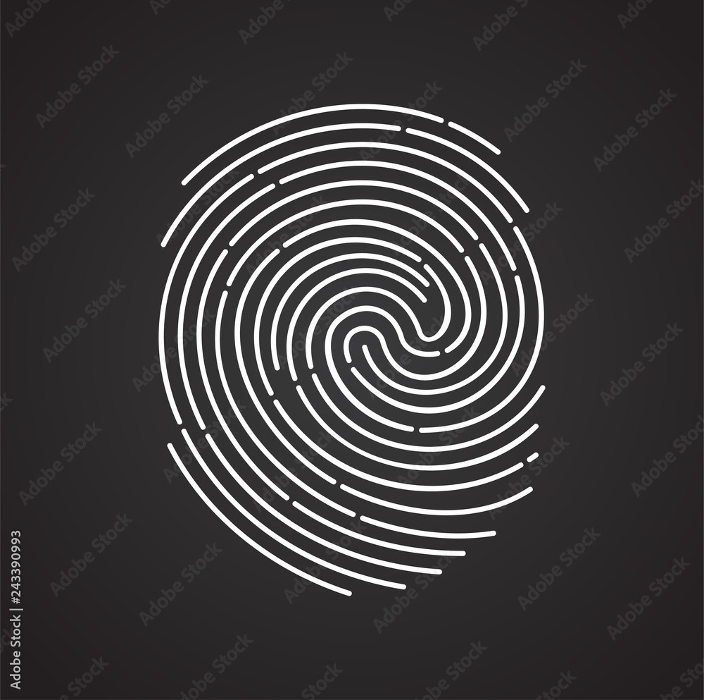 Finger id icon on black background for graphic and web design, Modern simple vector sign. Internet concept. Trendy symbol for website design web button or mobile app Finger id icon on black background for graphic and web design, Modern simple vector sign. Internet concept. Trendy symbol for website design web button or mobile app