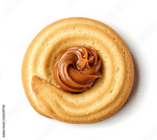 homemade butter cookie with caramel