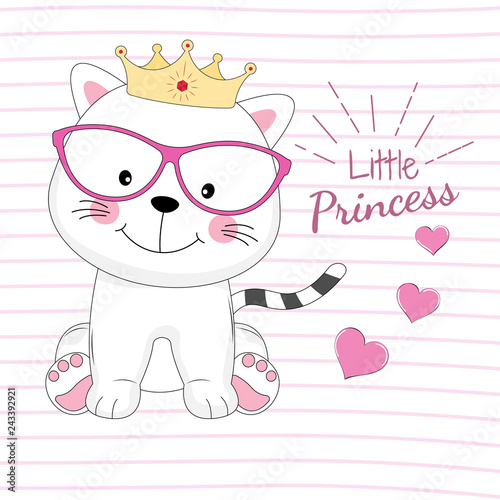 Beautiful little princess cat dreams of love.