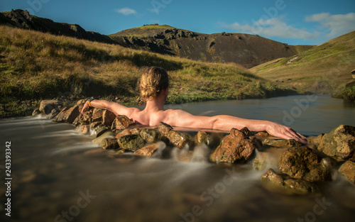 The hot river in Reykjadalur Vallery, Iceland.