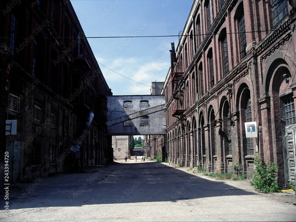 Lodz city, Poland - September, 2003: old factory of Izrael Poznanski, before rebuilding into the Manufaktura shopping center Lodz city, Poland - September, 2003: old factory of Izrael Poznanski, before rebuilding into the Manufaktura shopping center